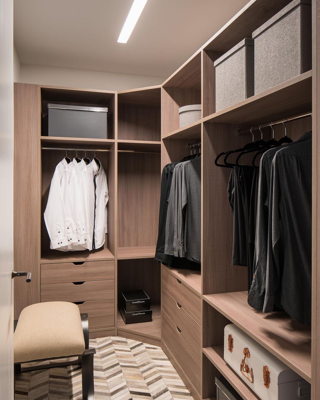 Large Walk-In Closet in an Apartment. Photo by Instagram user @livetenthousand