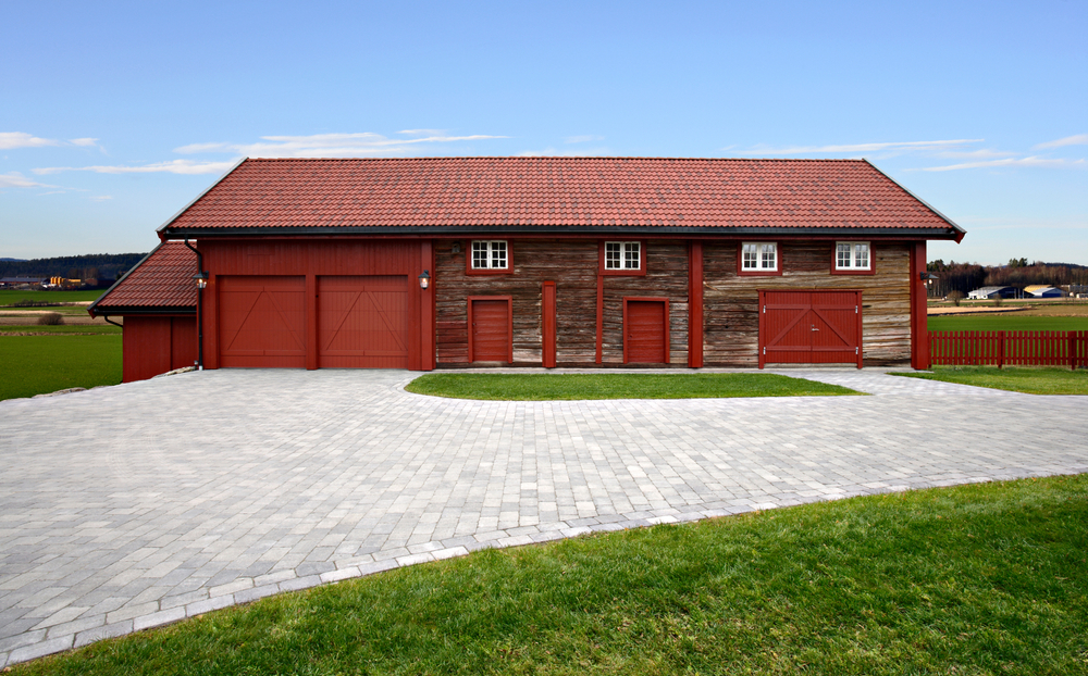 Classic REd and Log Barndominium