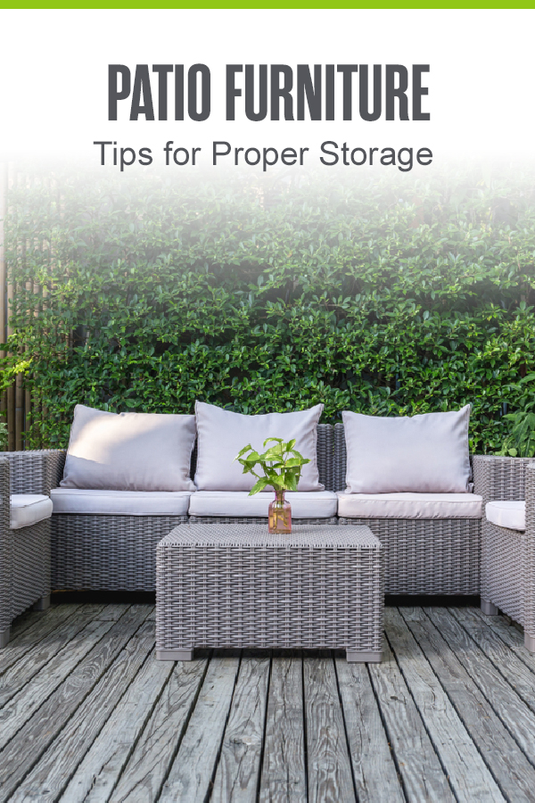 Pinterest Image: Patio Furniture: Tips for Proper Storage: Extra Space Storage