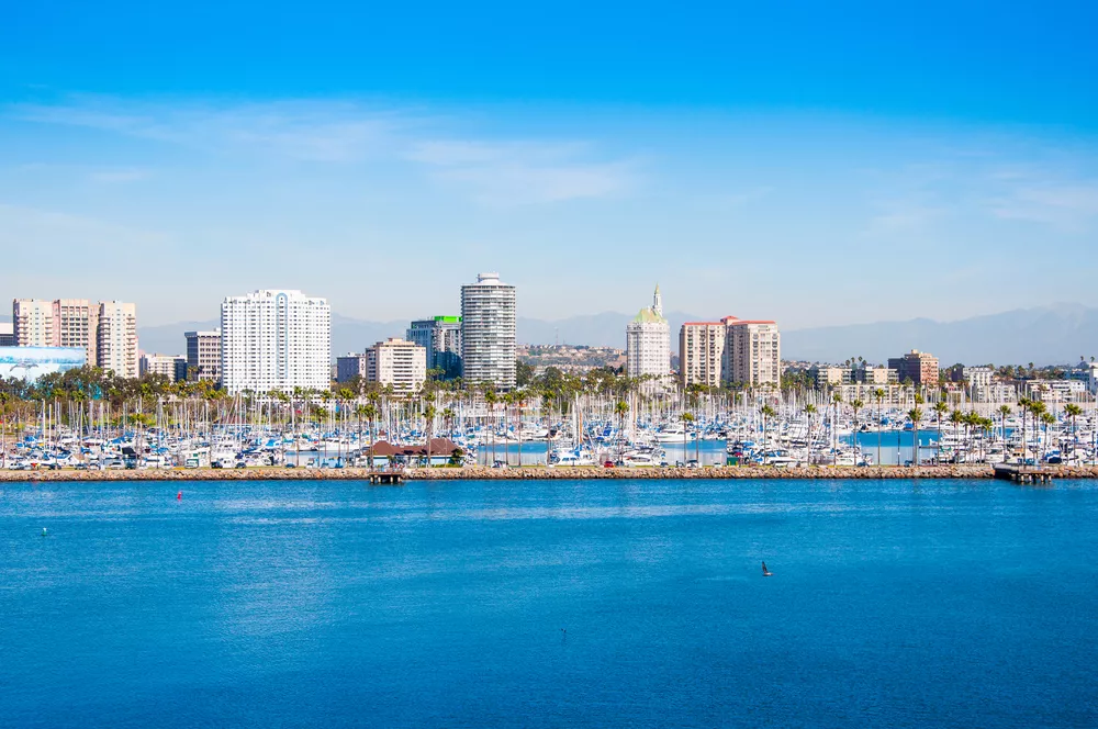 View of Downtown Long Beach from the Pacific Ocean