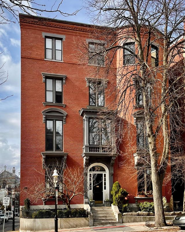 Exterior view of multi level brick building