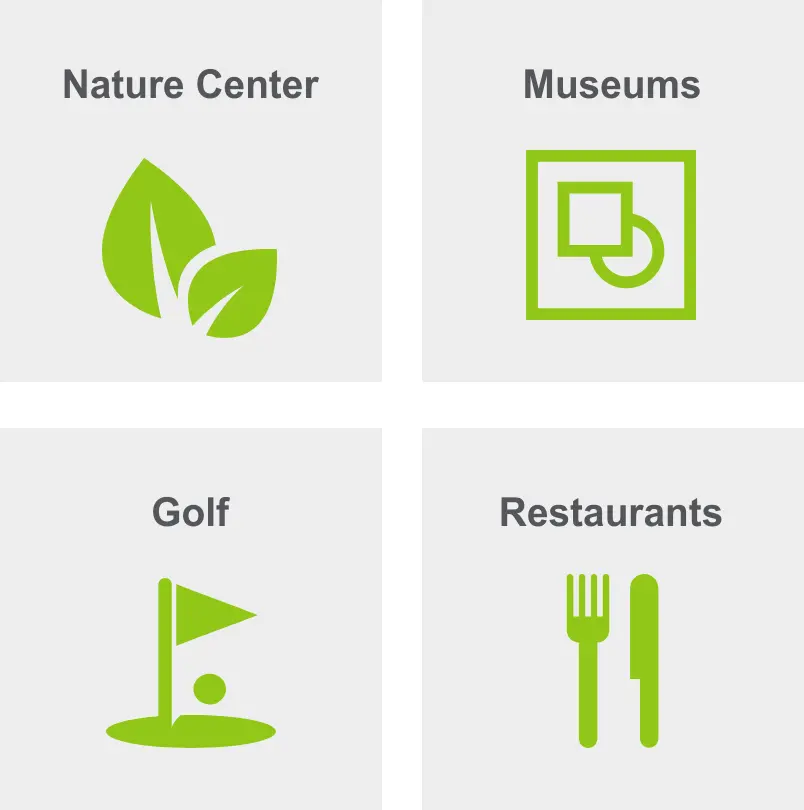 Activities in Desert View include a nature center, museums, golf, and restaurants.