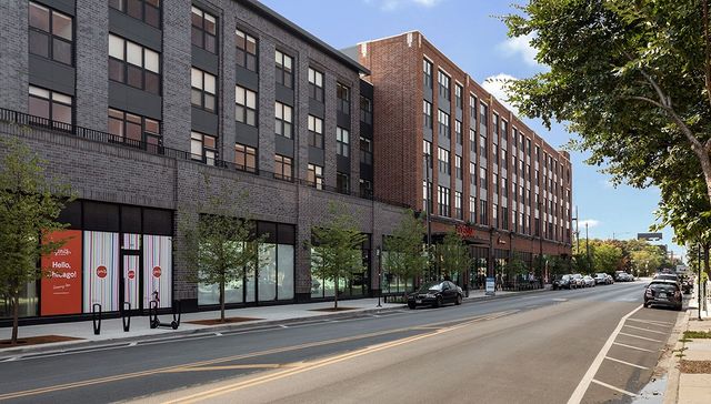 Exterior of the Logan Apartments in Logan Square, Chicago. Photo by Instagram user @loganapartments