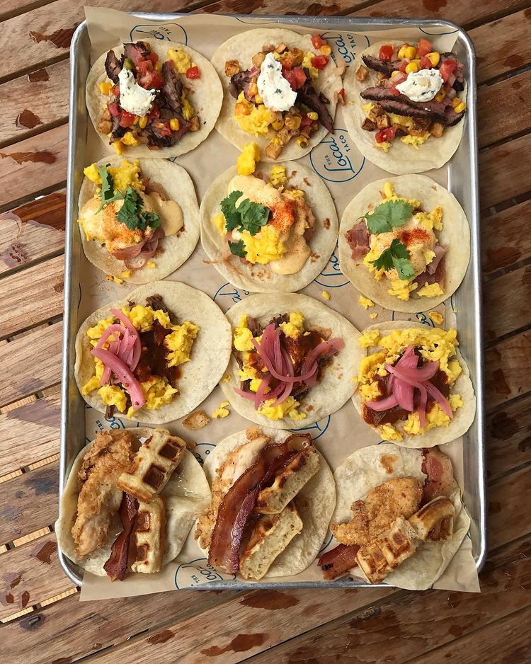 Different kinds of street tacos on a spread from the Local Taco restaurant in Lexington. Photo by instagram user @localtacolex