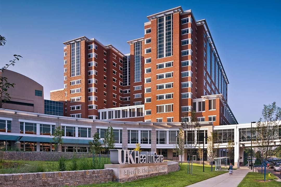 Professionally shot photo of UK Healthcare's hospital in Lexington, Kentucky. Photo by instagram user @eyesonthaprize