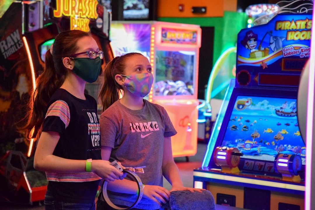 Kids playing an arcade game at Champs Entertainment Complex in Lexington. Photo by instagram user @cpc_students