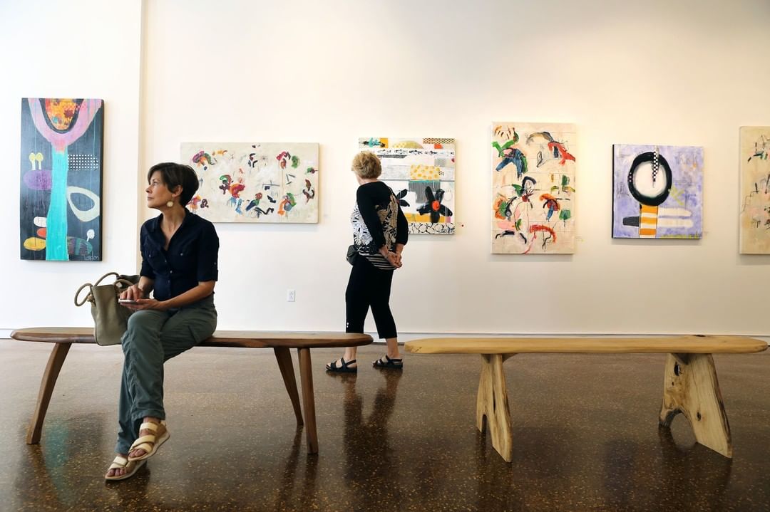 Elderly women enjoying the Pam Miller Downtown Arts Center in Lexington. Photo by instagram user @lexkyparks