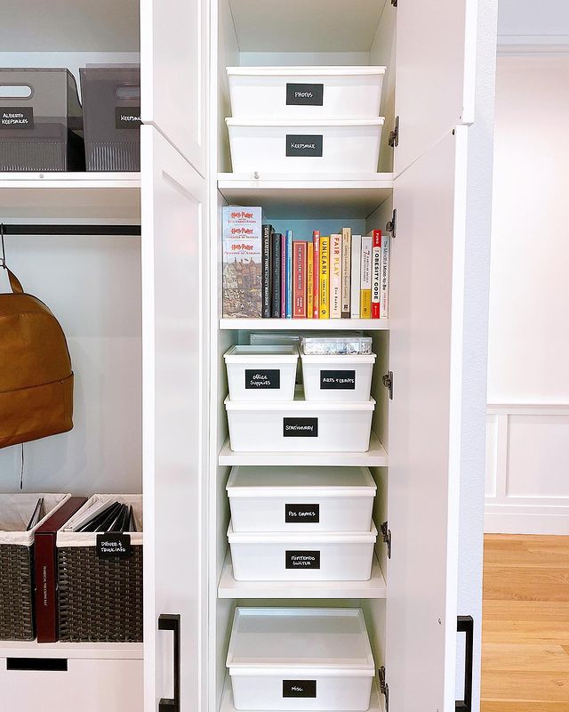 Closet view of optimized storage systems. 