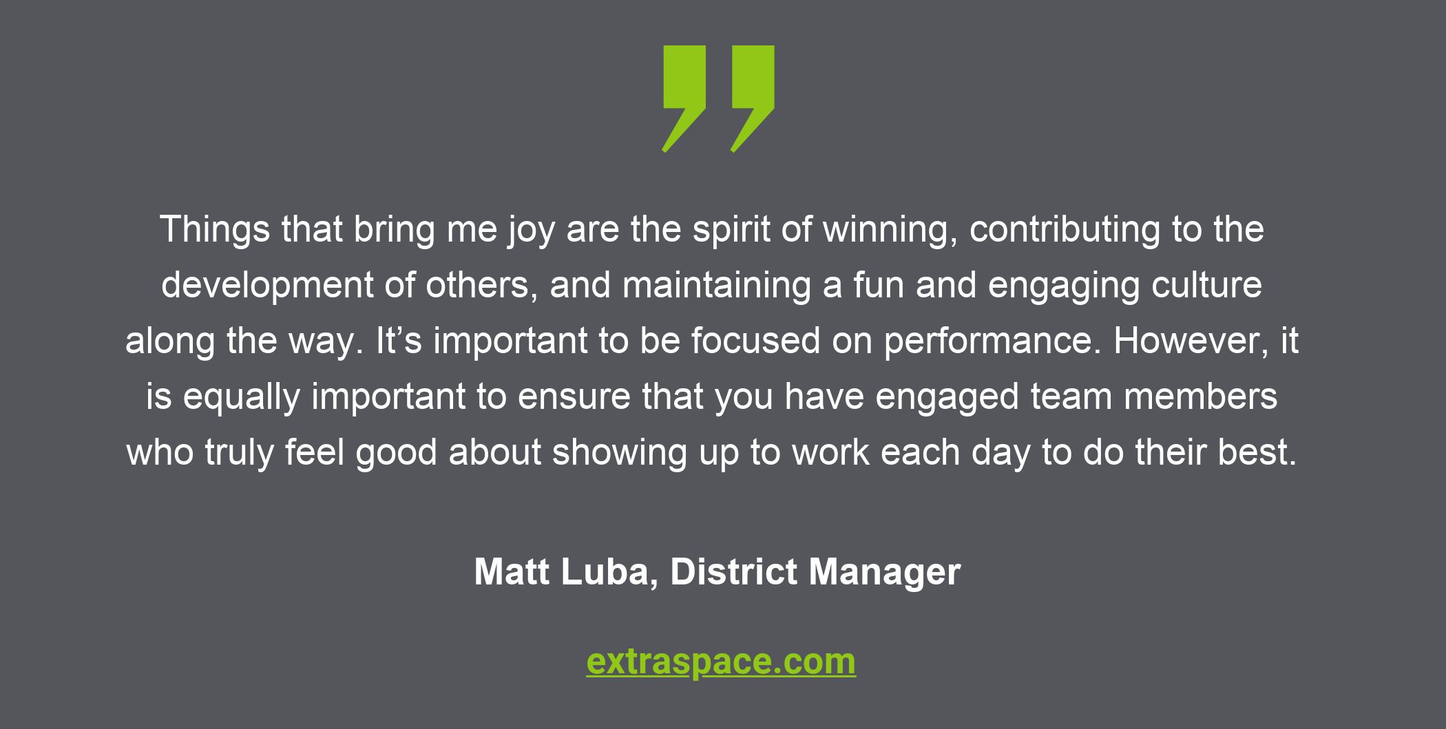Matt Luba, District Manager - 2022 Resolutions