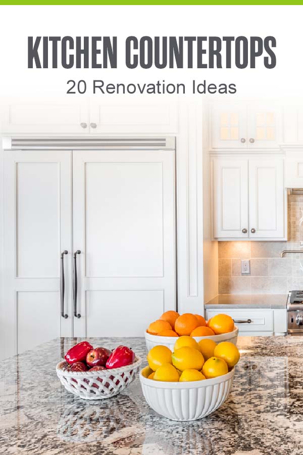 Pinterest graphic: Kitchen Countertops: 20 Renovation Ideas