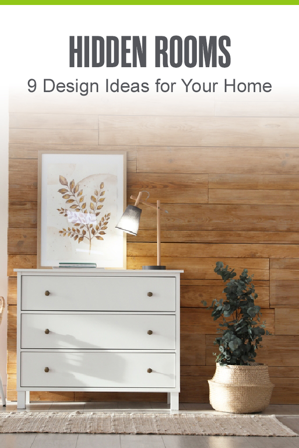 Pinterest graphic: Hidden Rooms: 9 Design Ideas for Your Home