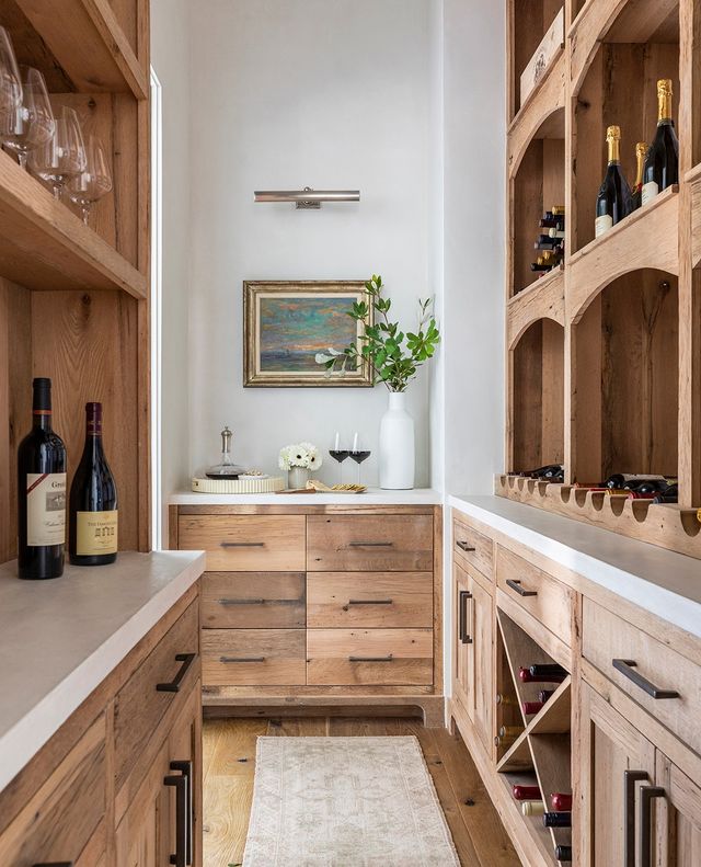 Wooden wine pantry. Photo via Instagram user @marieflaniganinteriors