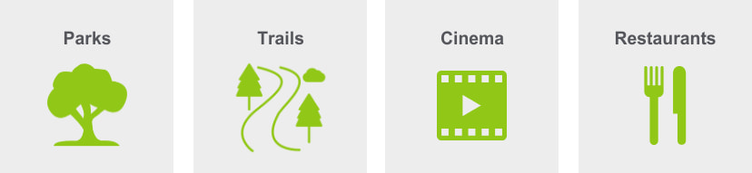 Things to do in Five Points include parks, trails, cinema, and restaurants.