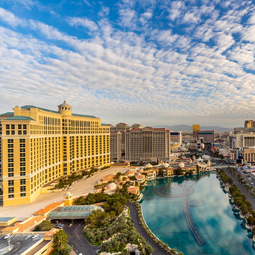 The Bellagio Fountain, Hotel, and Casino in Las Vegas