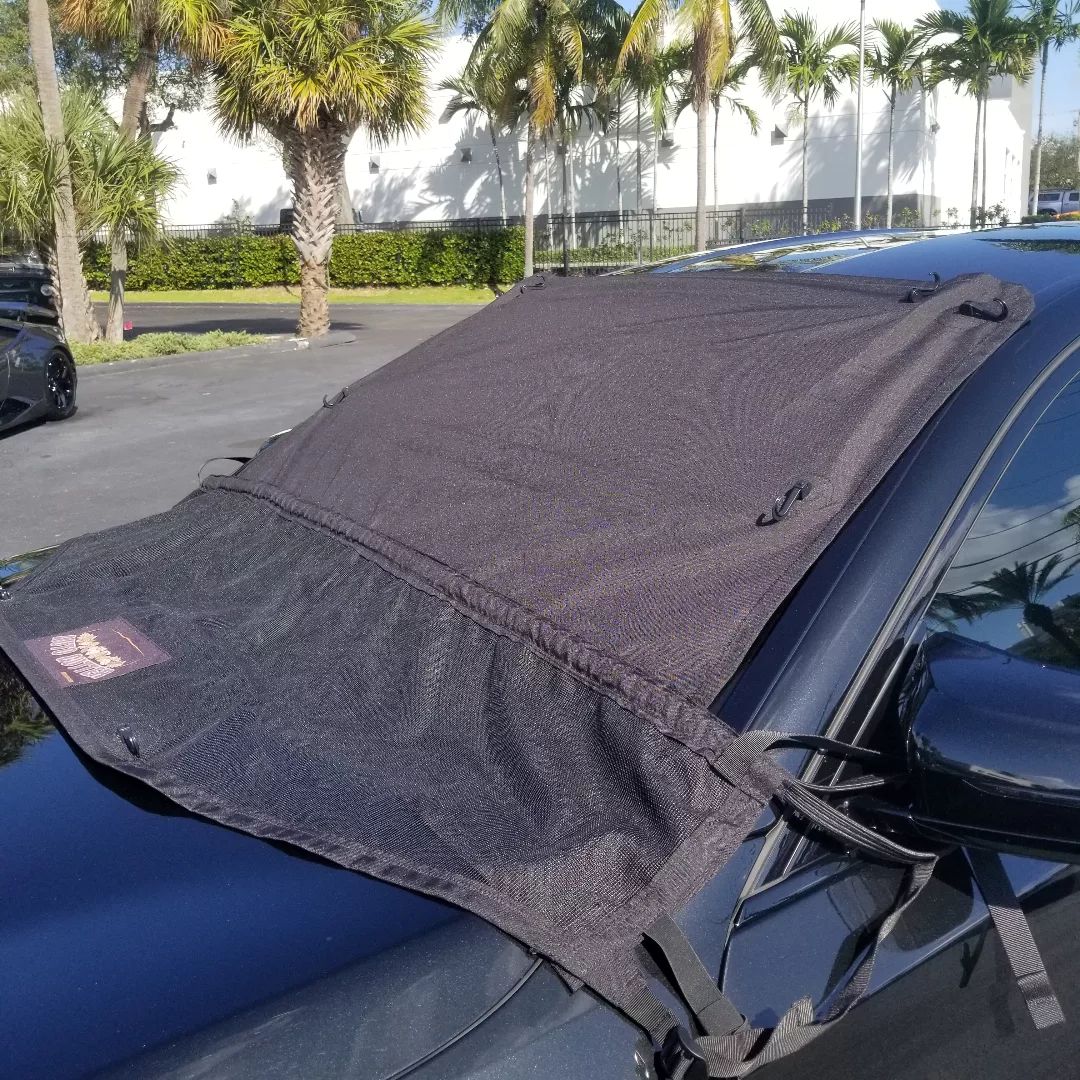 car with covering window. photo via @autogutter