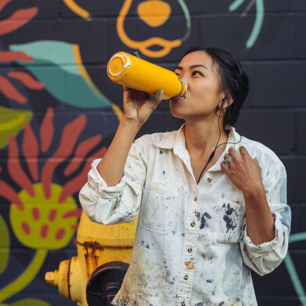 girl drinking water. photo via @ecpcwake