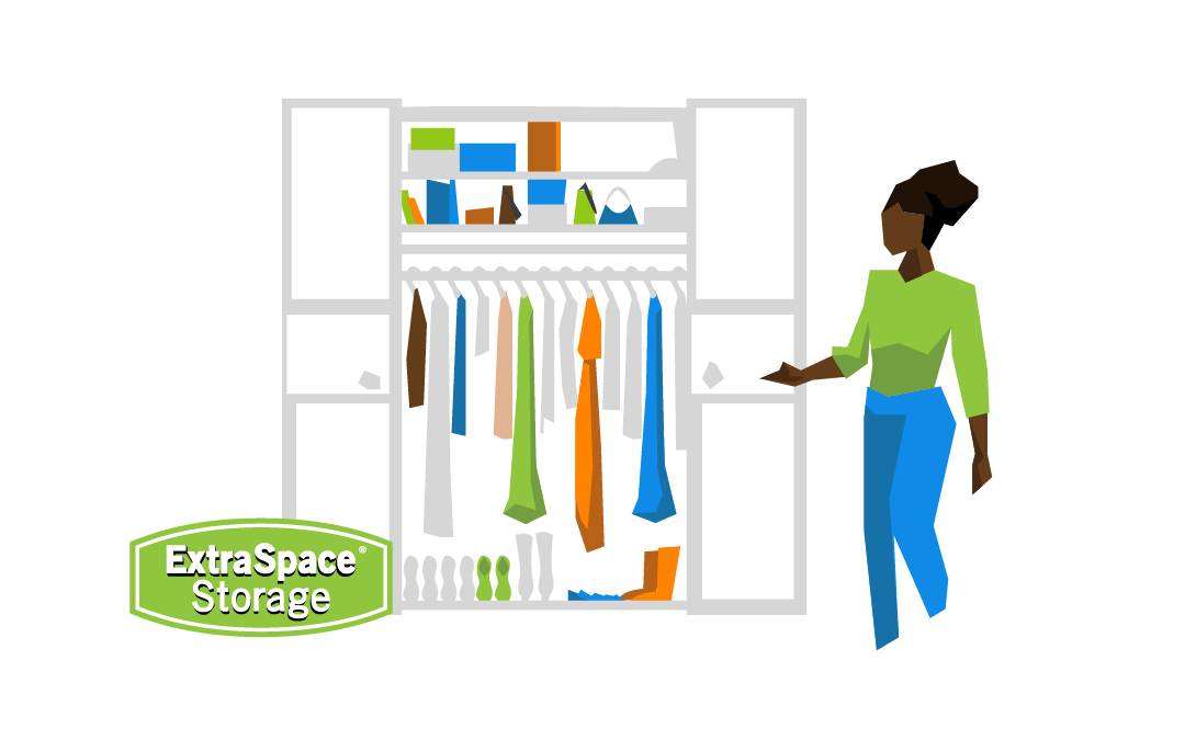 Featured Extra Space Storage Graphic: Bedroom Closet Storage