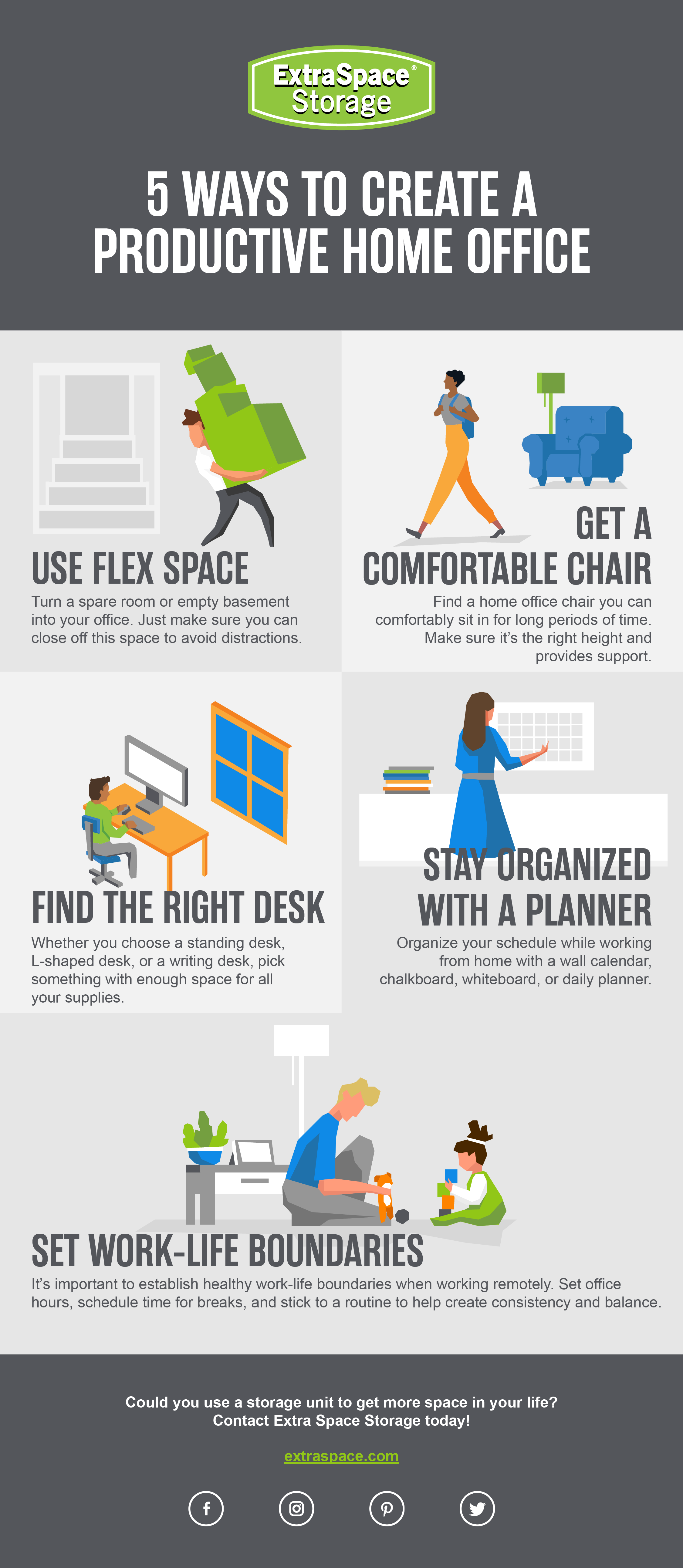 Infographic for ways to Create a Productive Home Office