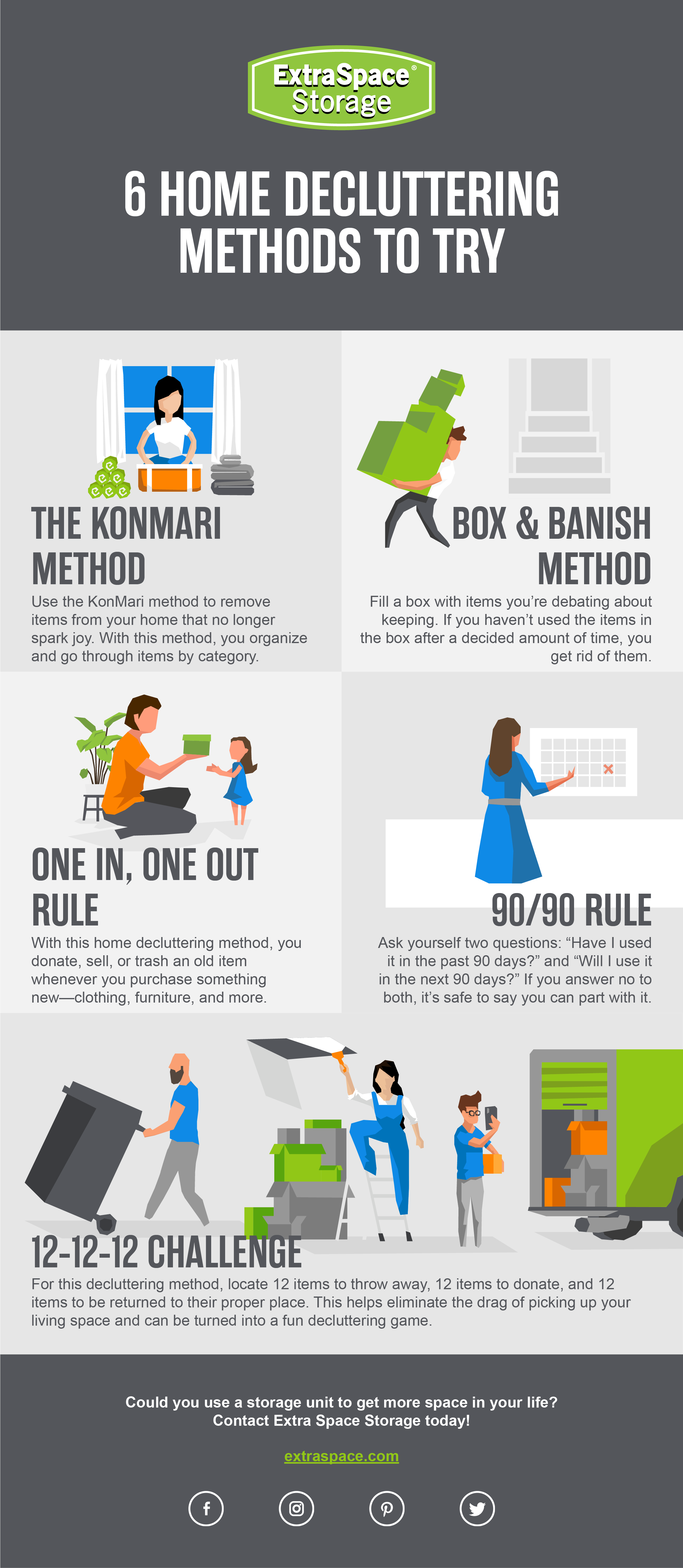 Infographic for Six Home Decluttering Methods to Try