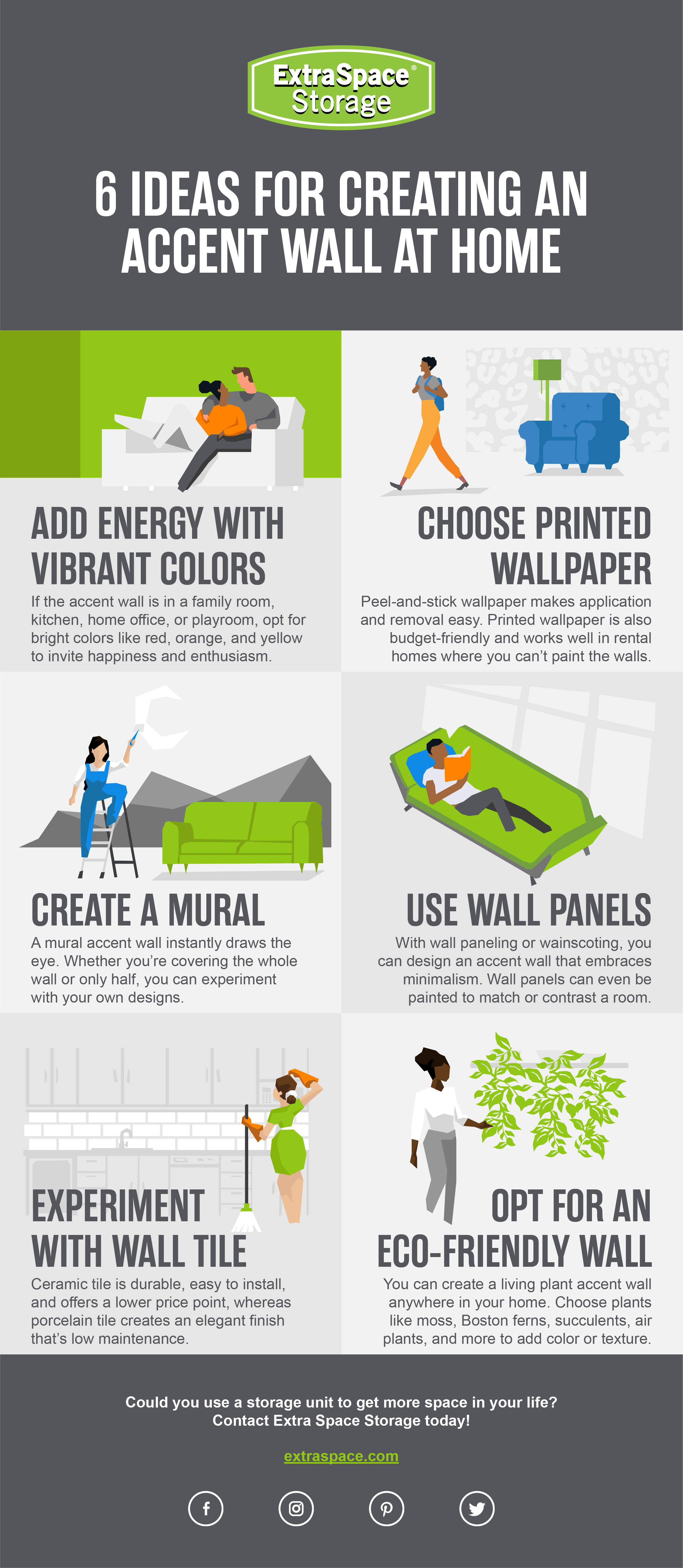 Infographic for Six Ideas for Creating an Accent Wall at Home