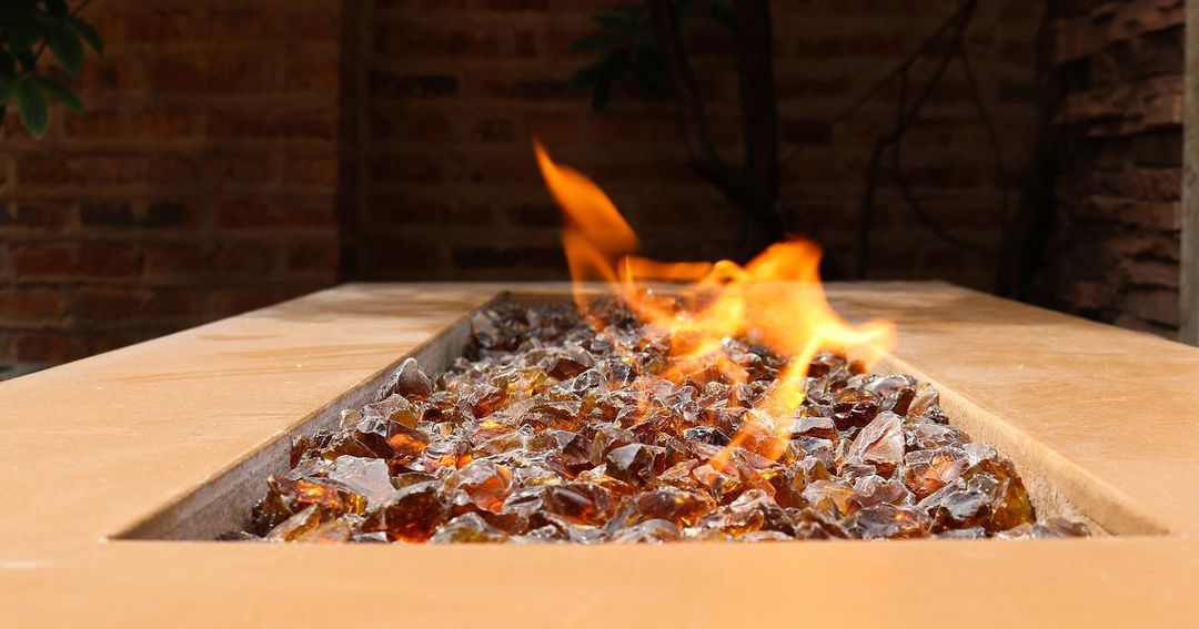 fire pit with lava rocks
