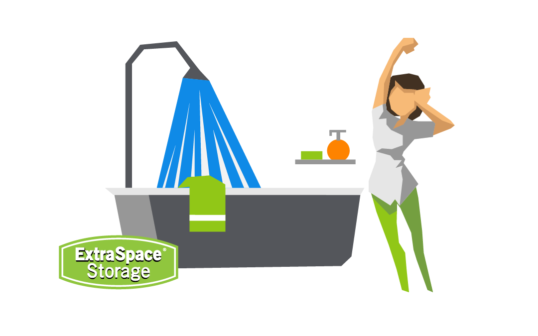 Featured Extra Space Storage Graphic: Spring Cleaning Bathroom