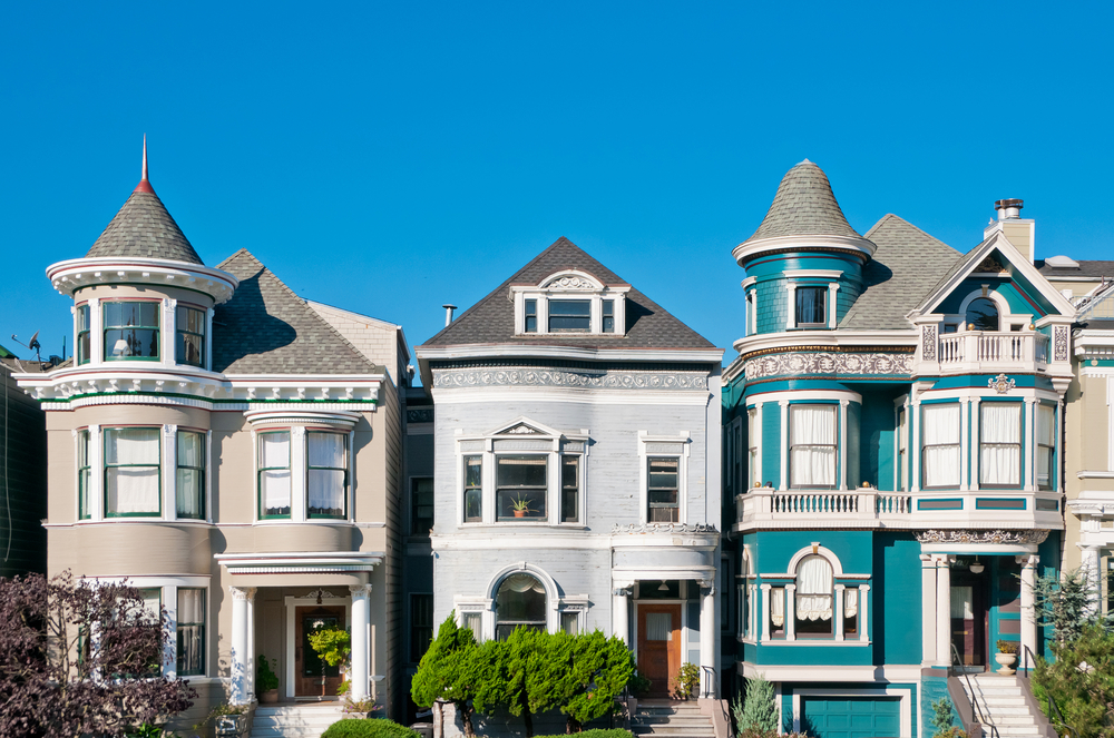 A few classic and Victorian-style homes in San Franicsco.
