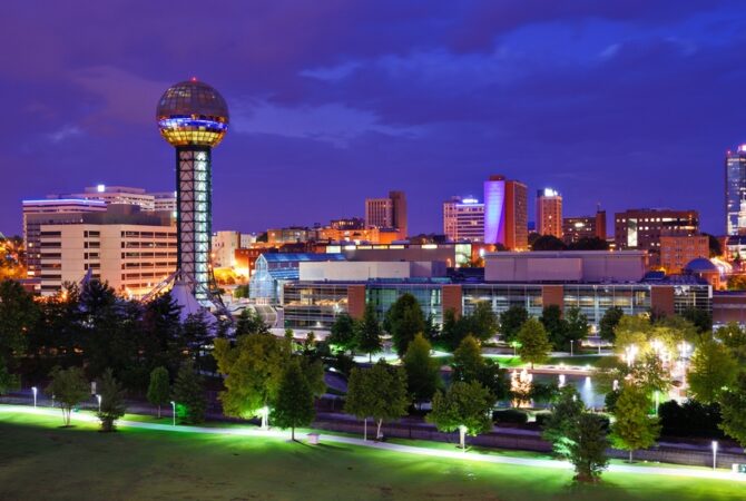 Skyline Of Downtown Knoxville Tennessee Usa