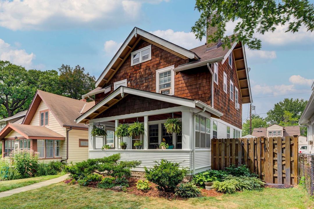 Pictured is a two-storey Craftsman home in the Hamlin-Midway neighborhood. Photo by Instagram username @c.c_realestate