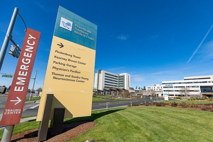 Sign of the Peace Health Southwest Medical Center in Vancouver. Photo by Instagram user @clarkcounty2day.