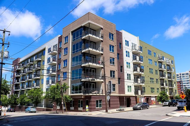 A street view of the modern style of the Link Apartments in Glenwood South. Photo by Instagram user @linkglenwoodsouth.