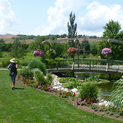 woman walking in park in Salt Lake City 