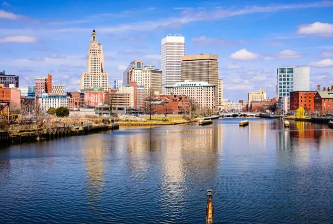 Aerial view of Providence, Rhode Island.