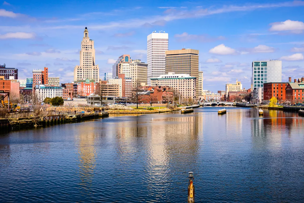 Aerial view of Providence, Rhode Island.