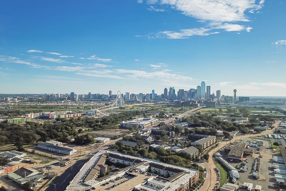 Dallas downtown aerial view