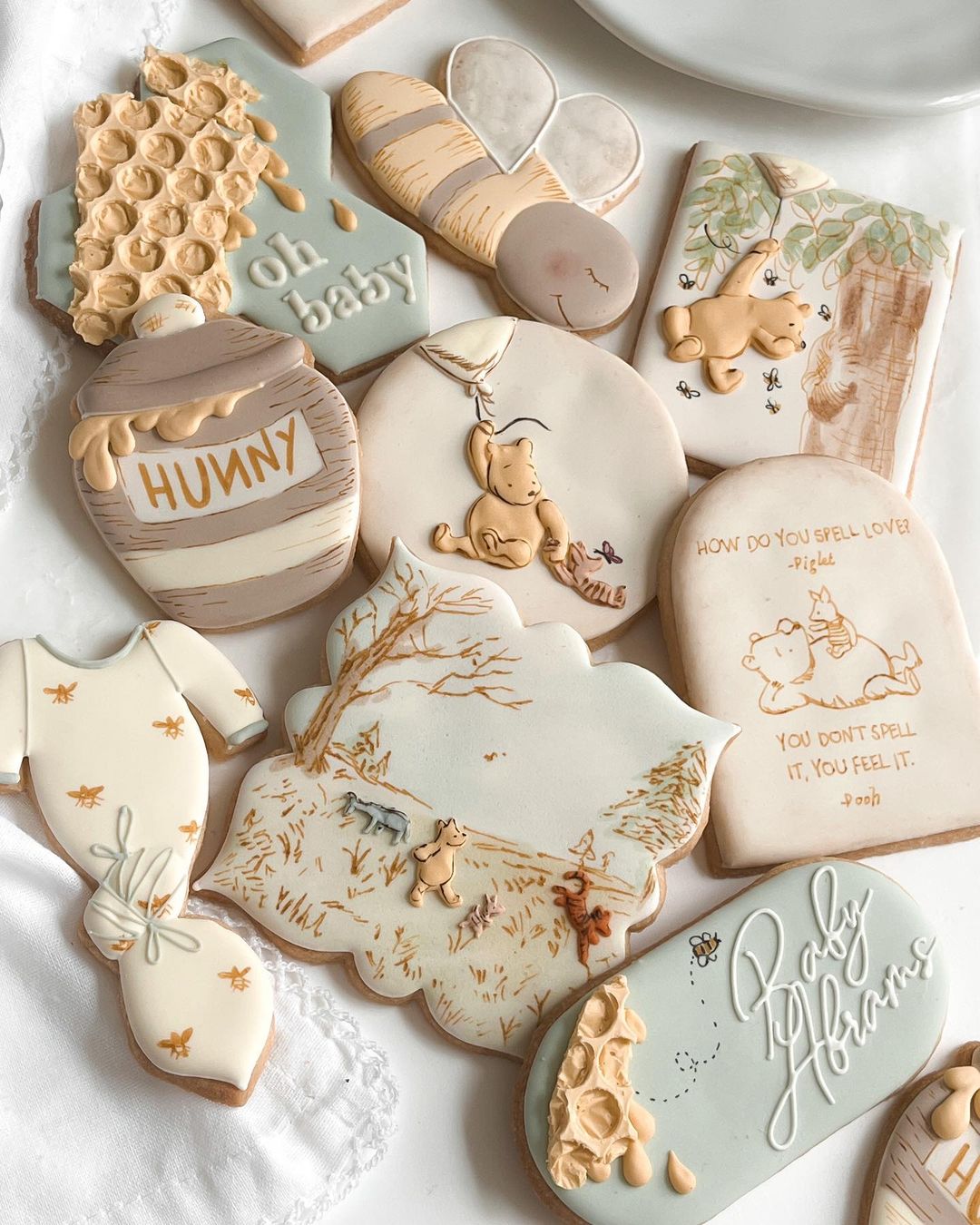 Decorative cookies with Winnie the Pooh imagery on them