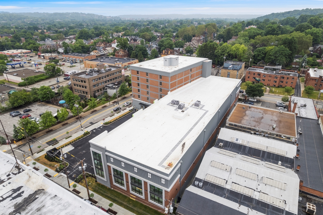 Aerial view of the new 141 N Braddock Ave storage facility 