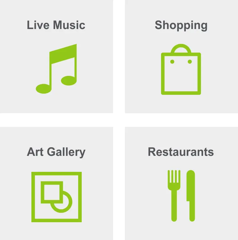 Activities in Ohio City include live music, shopping, an art gallery, and restaurants. 