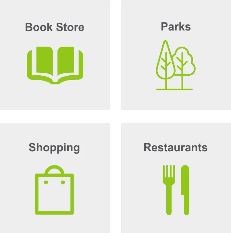 Activities in Potomac West include a book store, parks, shopping, and restaurants. 