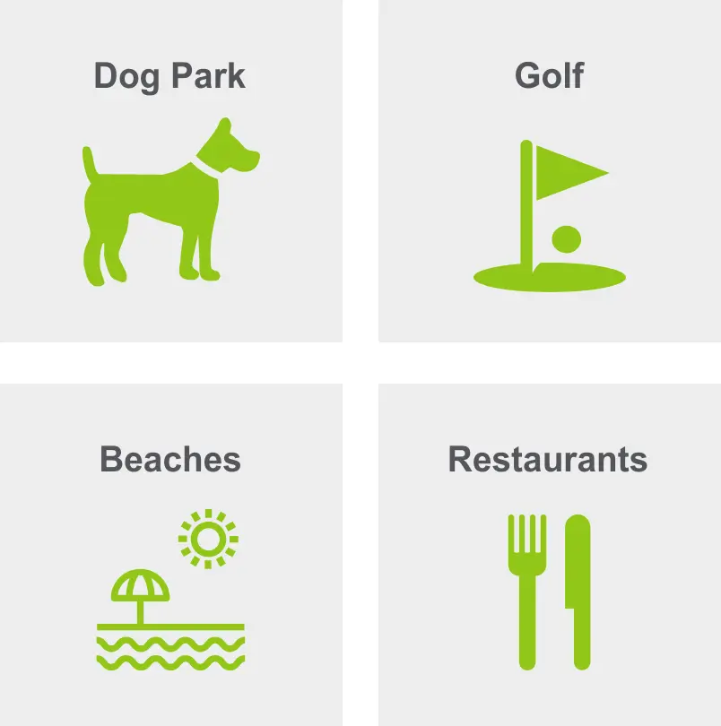 Activities in The Rockaways includes a dog park, golf, beaches, and restaurants.