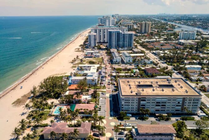 An arial view of Pompano Beach Florida