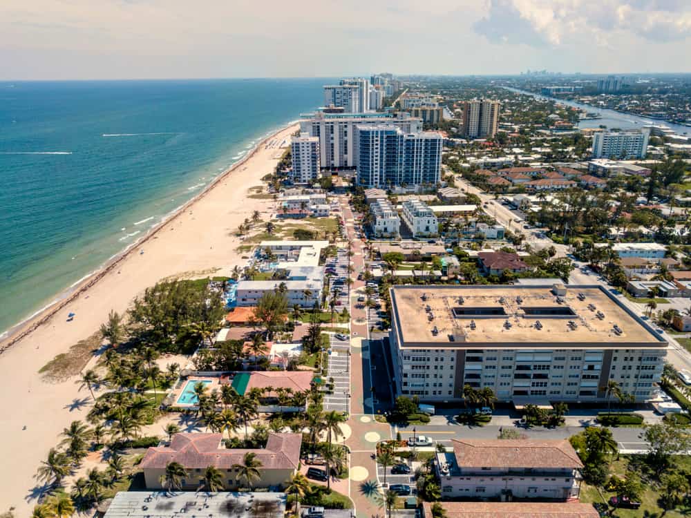 An arial view of Pompano Beach Florida