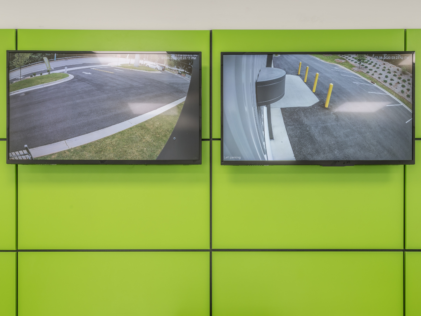 Image of the video surveillance screens at an Extra Space Storage facility in Atlanta