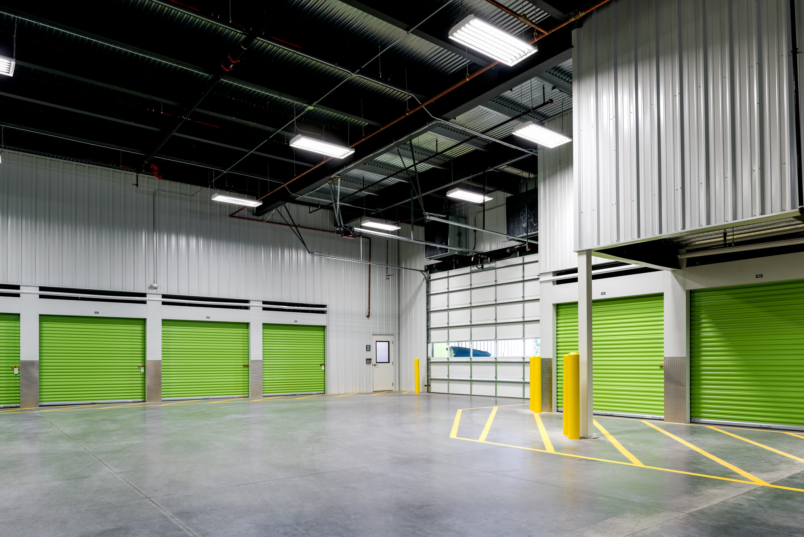 Efficient lighting inside a storage facility. 