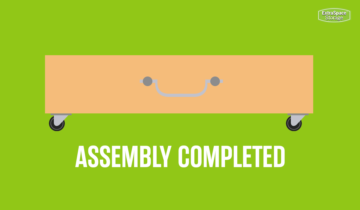 An infographic showing the completed DIY Under Bed Storage