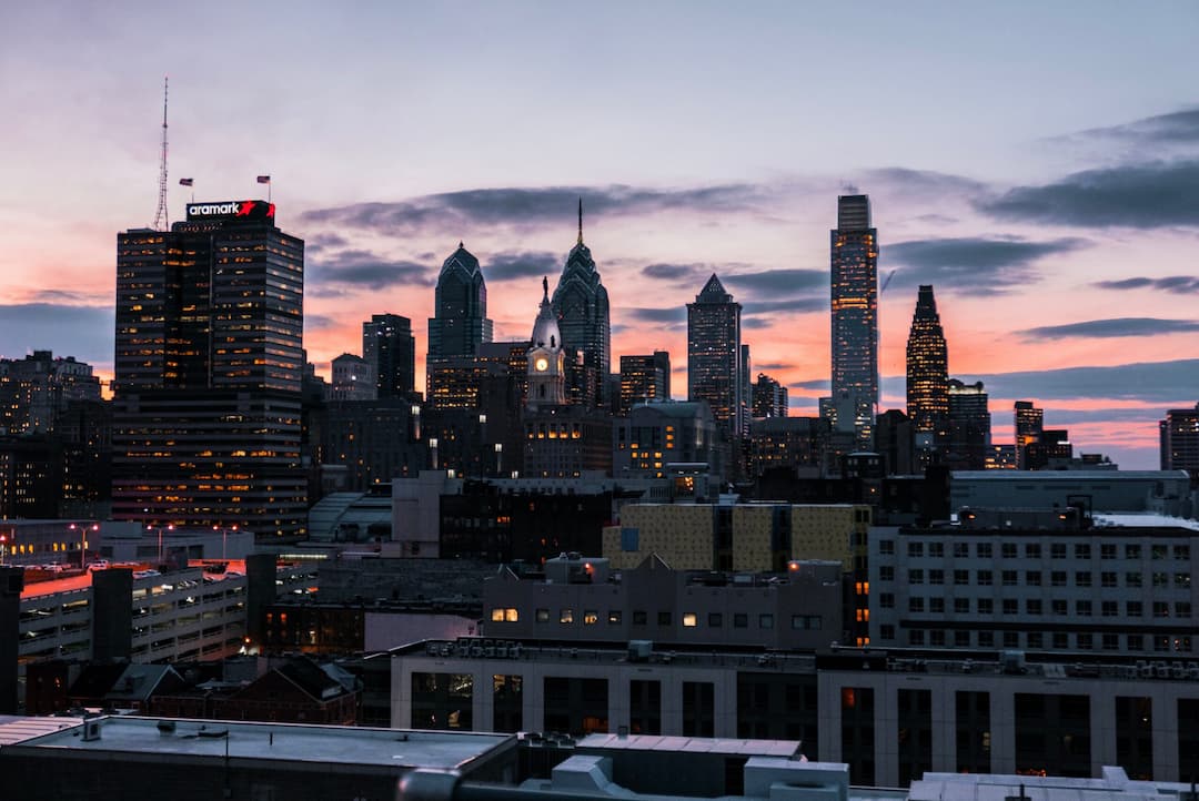 Philadelphia cityscape dusk