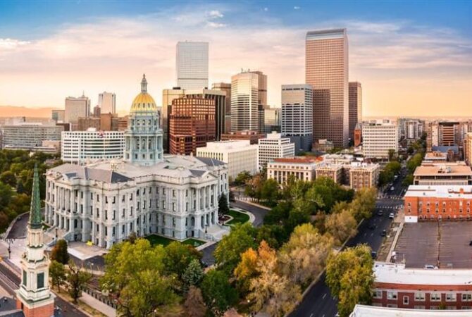 An image of the Denver skyline.