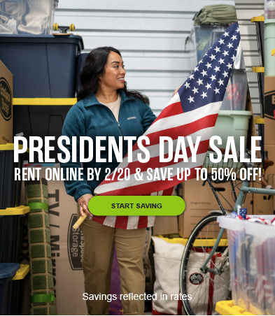Presidents Day Sale! 🇺🇸 Rent a Storage Unit Online by 12/20 and Save Up To 50%