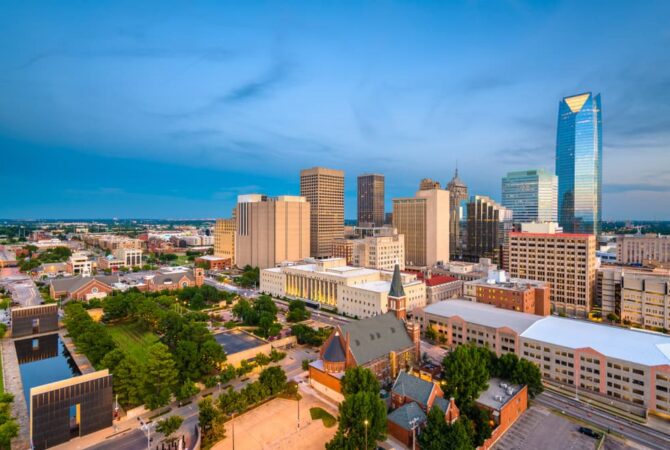 Overhead view of Oklahoma City