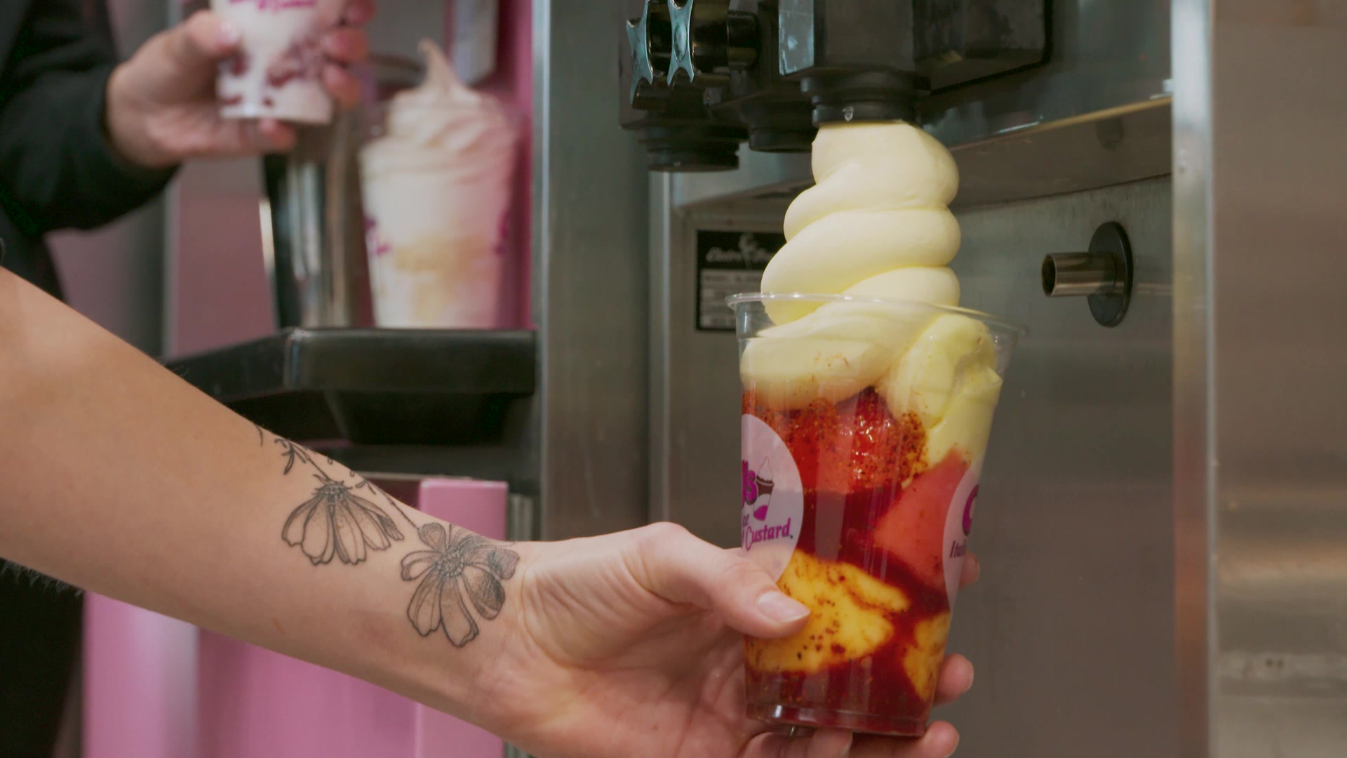 A photo of Italian ice and custard at CJ's.